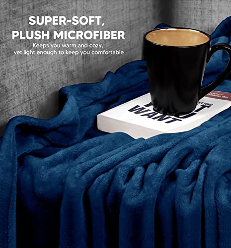 Utopia Bedding Fleece Blanket Twin Size Navy Lightweight Fuzzy Soft Anti-Static Microfiber Bed Blanket (90x66 Inches)