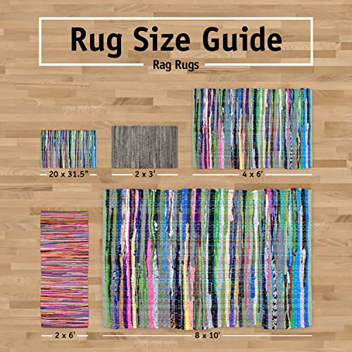 DII Woven Cotton Throw Rug, Area Rugs for Kitchen, Bedroom, Bathroom or Entry Way, Small Rug, 2x3, Diamond Aqua