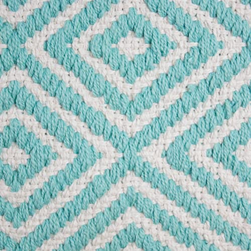 DII Woven Cotton Throw Rug, Area Rugs for Kitchen, Bedroom, Bathroom or Entry Way, Small Rug, 2x3, Diamond Aqua