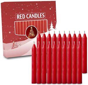 20pcs candles for christmas tree – angel chime decorations – christmas pyramids carousel – 4 inch x 1/2 inch diameter – 1.5 hour burn time-red