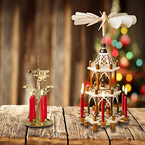 20pcs Candles for Christmas Tree - Angel Chime Decorations - Christmas Pyramids Carousel - 4 inch X 1/2 inch Diameter - 1.5 Hour Burn Time-RED