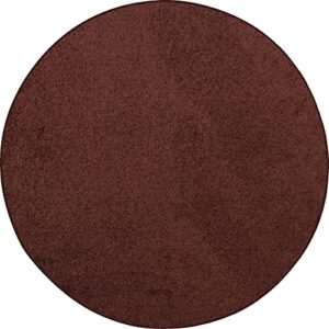 bright house solid color round shape area rugs chocolate – 3′ round