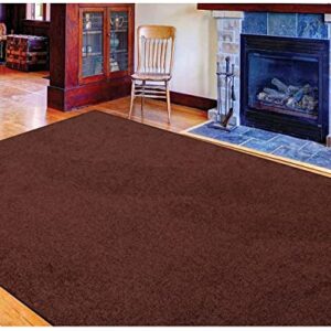 Bright House Solid Color Round Shape Area Rugs Chocolate - 3' Round