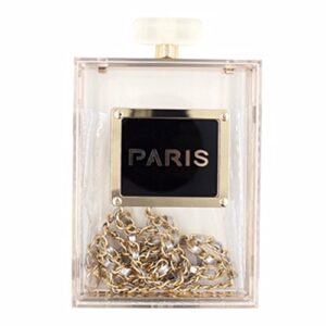 women acrylic transparent paris perfume shape evening bags purses clutch vintage banquet handbag