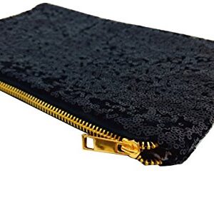 Chezi Women's Glitter Sequins Bag Small Party Evening Bag Purse Handbag (black)