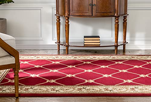 Well Woven Timeless Fleur De Lis Red Formal Area Rug 5'3" X 7'3"