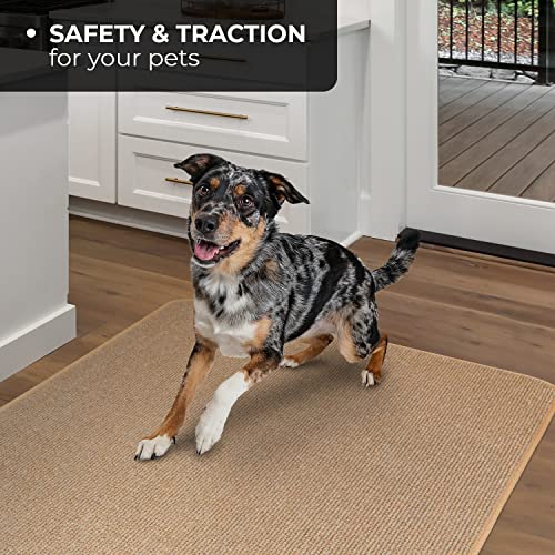 House, Home and More Skid-Resistant Carpet Indoor Area Rug Floor Mat - Pebble Beige - 2 Feet X 3 Feet