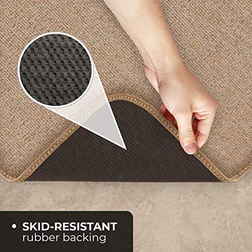 House, Home and More Skid-Resistant Carpet Indoor Area Rug Floor Mat - Pebble Beige - 2 Feet X 3 Feet