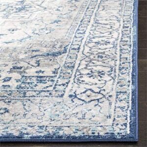 SAFAVIEH Brentwood Collection 8' x 10' Light Grey/Blue BNT851G Medallion Distressed Non-Shedding Living Room Bedroom Dining Home Office Area Rug