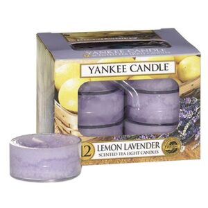 yankee candle lemon lavender tea light candles, festive scent | count 12