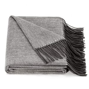 spencer & whitney Bed Throws Wool Throw Blanket Grey Wool Blanket 70% Wool 30% Viscose Shawl Warp Twin Lightweight Throw Blanket for Bed Couch