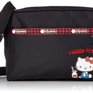 LeSportsac Hello Kitty Favorites Exclusive Daniella Crossbody Bag, Style 2434/Color G653, Red Embroidered Hello Kitty Lettering & Hello Kitty Design Zipper Pull