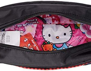 LeSportsac Hello Kitty Favorites Exclusive Daniella Crossbody Bag, Style 2434/Color G653, Red Embroidered Hello Kitty Lettering & Hello Kitty Design Zipper Pull