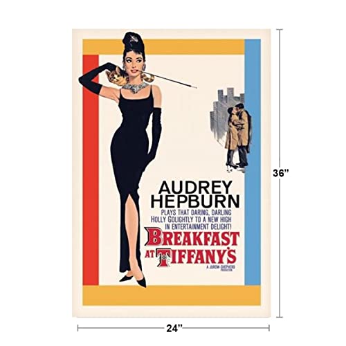 Pyramid America Breakfast at Tiffanys Audrey Hepburn Holly Golightly Romantic Comedy Movie Film Cool Wall Decor Art Print Poster 24x36