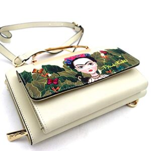 Trendeology Authentic Frida Kahlo Print Wallet Handle Purse Crossbody Bag (Baby Frida Cartoon Series - Beige)