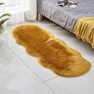 24″x71″ faux fur area rug -shaggy sheepskin fluffy carpet art rugs chic floor mat bedroom living room nusery decor