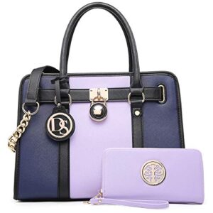 dasein women handbags purses wallet shoulder bags top handle satchel purse tote work bag set 2pcs