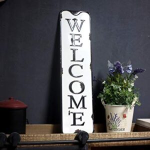 Parisloft Welcome Carved Metal Wall Sign for Home Decor.|Rustic Iron Welcome Decor for Entryway 5.5x21.6''