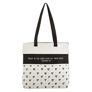 creative brands inspirational canvas purse/tote bag, 13.5 x 14-inch, trust in the lord – scripture