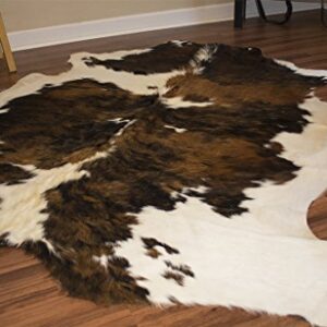 original cowhide Rug Genuine Leather Hair on Hides Decorative Value Rare Giant Size Approx 7X8 ft (56-66 sqf) (Tircolor)