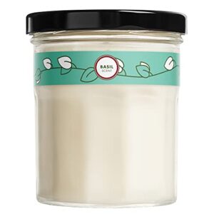 mrs. meyer’s soy aromatherapy candle, 25 hour burn time, made with soy wax and essential oils, basil, 4.9 oz