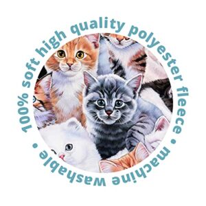 Dawhud Direct Collage Kitten Fleece Blanket for Bed, 75" x 90" Queen Size Cute Fleece Throw Blanket for Girls, Women, Men and Kids - Super Soft Plush Cat Blankets for Cat Lovers Kitty Cats Print Throw