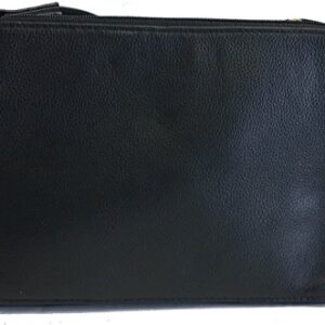 Compact Genuine Leather Concealed Carry Purse, Shoulder or Cross-Body, CCW, Black