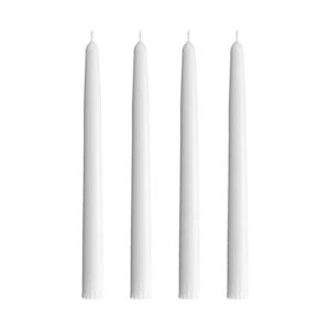 candlenscent taper candles | tapered candlesticks – dripless 12 inch unscented | white | 4 pack