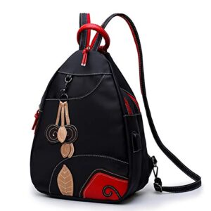 mountop multipurpose fashion backpack handbag for women and ladies nylon black