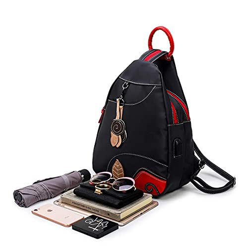 mountop Multipurpose Fashion Backpack Handbag for women and Ladies Nylon Black