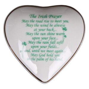 Irish Prayer White Porcelain Heart Jewelry Box