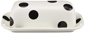 kate spade deco dot covered butter dish, 1.65 lb, white
