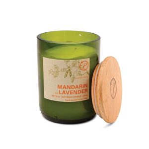 paddywax eco green collection scented candle, 8-ounce, mandarin & lavender