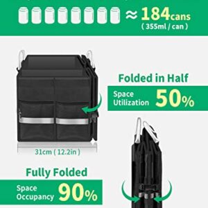 Oasser Trunk Organizer Cargo Organizer Trunk Storage Waterproof Collapsible Durable Multi Compartments with Foldable Cover Aluminium Alloy Handle Reflective Strip