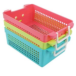 ggbin plastic storage basket with handles, set of 3, 12″l x 8″w x 4″h