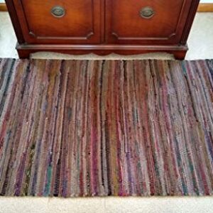 Sturbridge Country Rag Rug in Tobacco 30" x 50"