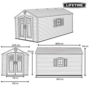 Lifetime Storage Shed 60120 8 ft x 20 ft Building Kit