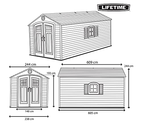 Lifetime Storage Shed 60120 8 ft x 20 ft Building Kit
