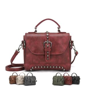 segater® womens vintage rivet saddle shoulder bag crossbody bag sling bag shopper travel satchel