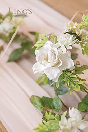 Ling's Moment Artificial Flowers White Gardenia Fake Flowers 2.7" 25 pcs w/Stem for DIY Wedding Bouquets Boutonnieres