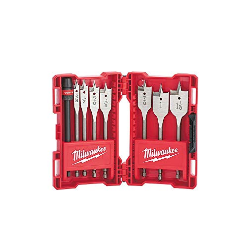 Milwaukee 49-22-0175 8-Piece Universal Quik-Lok Flat Boring Spade Bit Set w/ Carrying Case