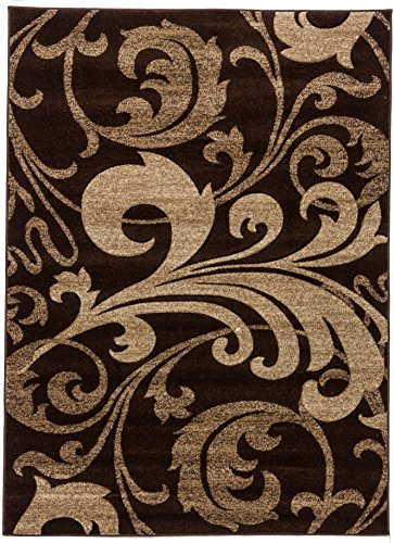 Well Woven Ruby Leslie Fleur De Lis Geometric Runner Area Rug 2' x 7', Brown