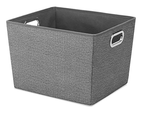 Whitmor Tote - 13 L x 15 W x 10 H inches - Crosshatch Gray