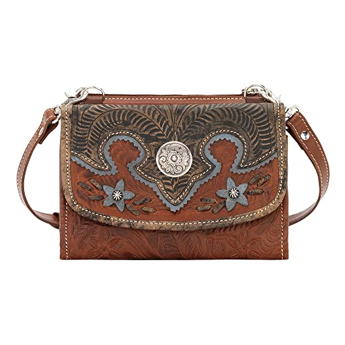 American West Women's Aw Desert Wildflower Tri-Fold Wallet Brown One Size