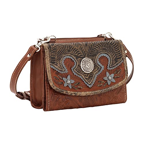 American West Women's Aw Desert Wildflower Tri-Fold Wallet Brown One Size