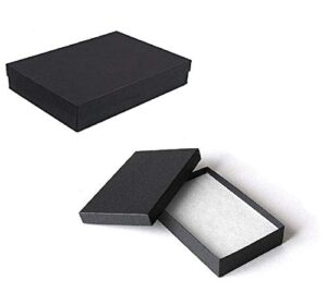 10 pack cotton filled matte black color jewelry gift and retail boxes 5.25 x 3.75 x 1 inch size by r j displays