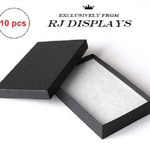 10 Pack Cotton Filled Matte Black Color Jewelry Gift and Retail Boxes 5.25 X 3.75 X 1 Inch Size by R J Displays