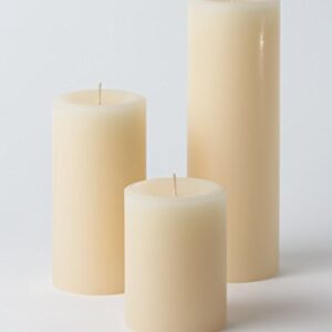 Mister Candle - Dripless 3" inch Diameter Assorted Wedding & Home Decoration Pillar Candles - Premium Wax Set (Ivory)