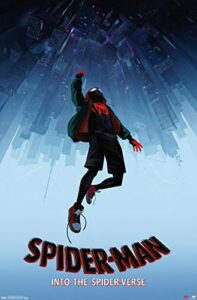 trends international marvel spider-man – into the spider-verse – falling wall poster, 22.375″ x 34″, unframed version