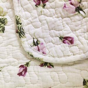 USTIDE Rustic Rose Flowers Area Carpet,Home Decor Cotton Pink Roses Pattern Bedroom Floor Rugs,Unique Quilted Washable Bathroom Rug 2x4 (Pink)